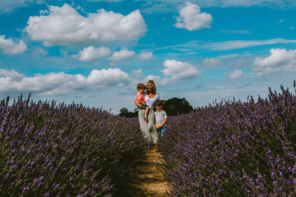 The beautiful sights of Bansted Lavender fields make the perfect backdrop for family photos