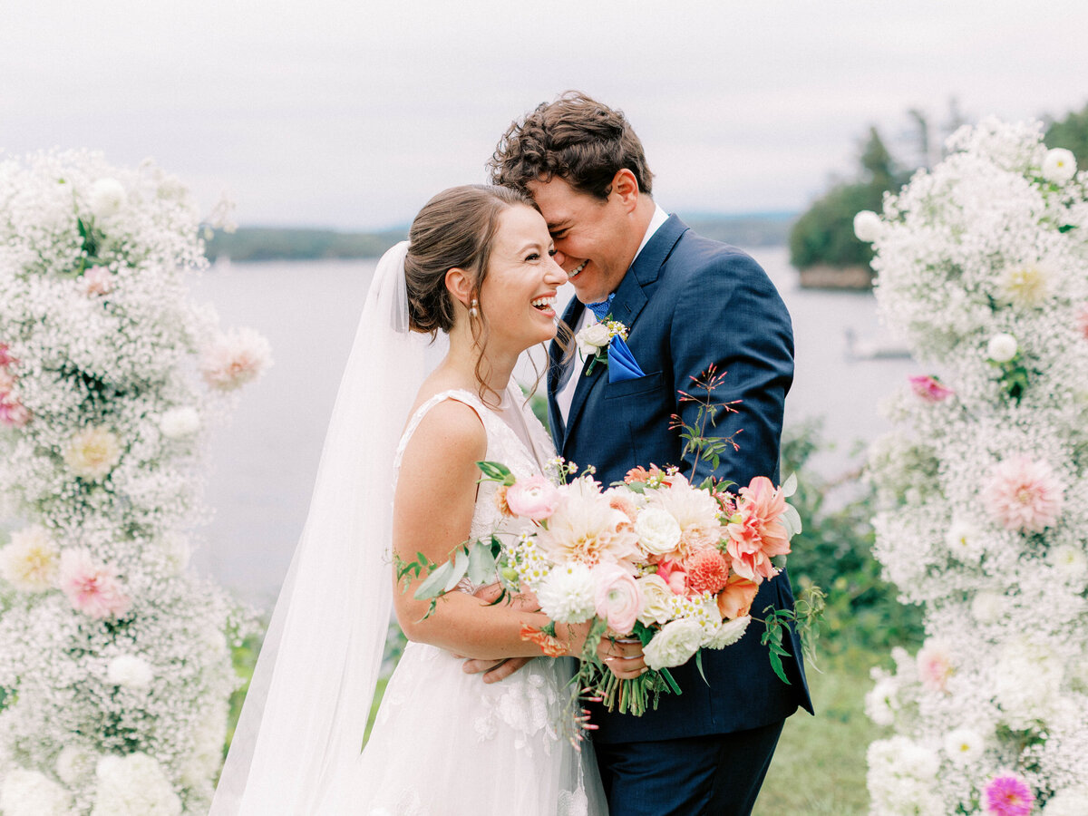 Luxury Vermont Photographer Summer Lake Side Wedding Bride and Groom Photos