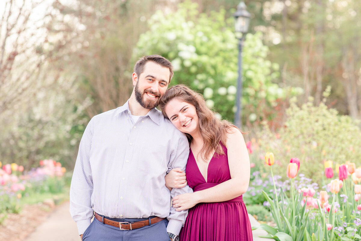 A couple at the State Botanical Garden of Georgia in Athens for engagement portrait session by Jennifer Marie Studios, best Georgia wedding photographer.