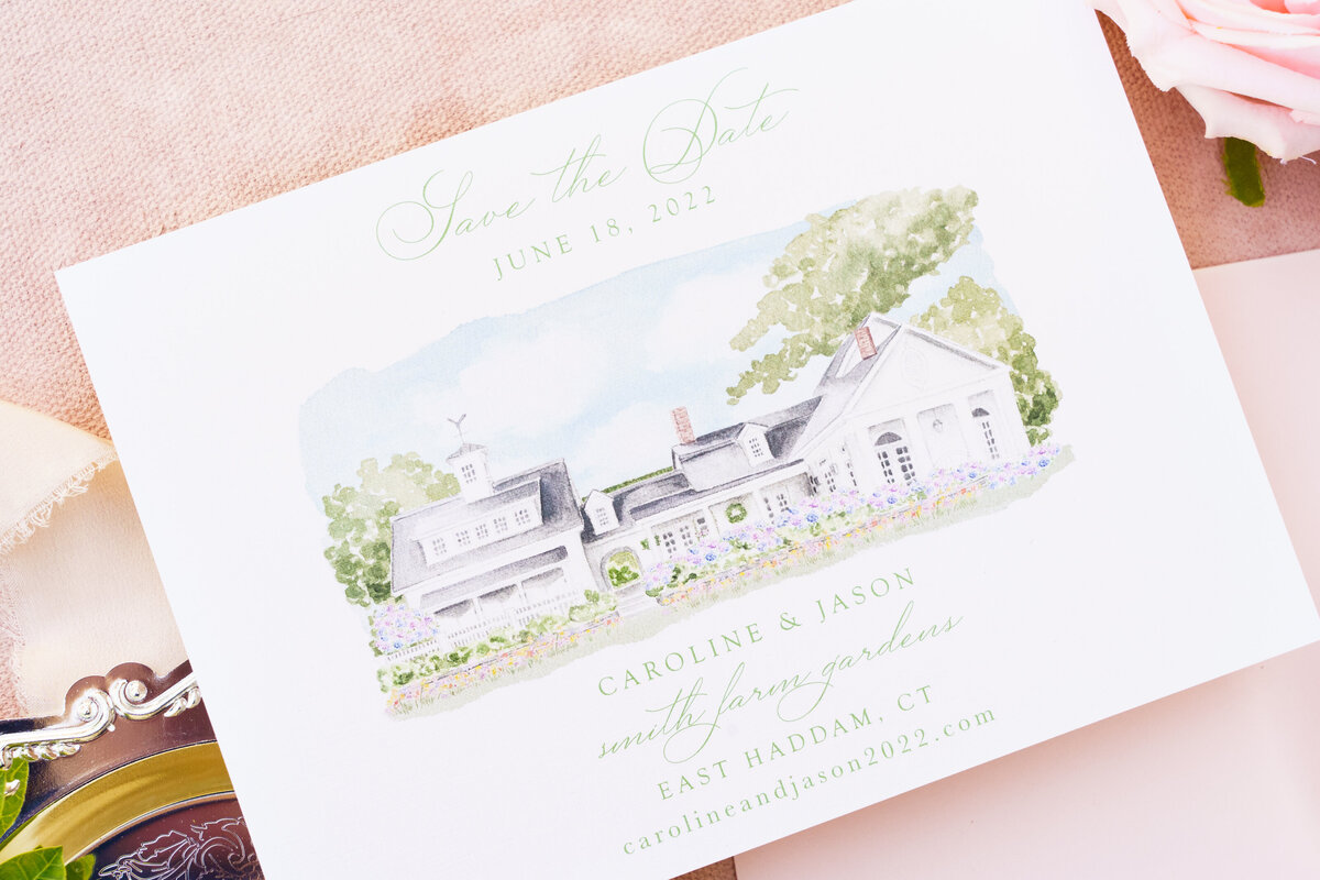 smith farm gardens watercolor save the date