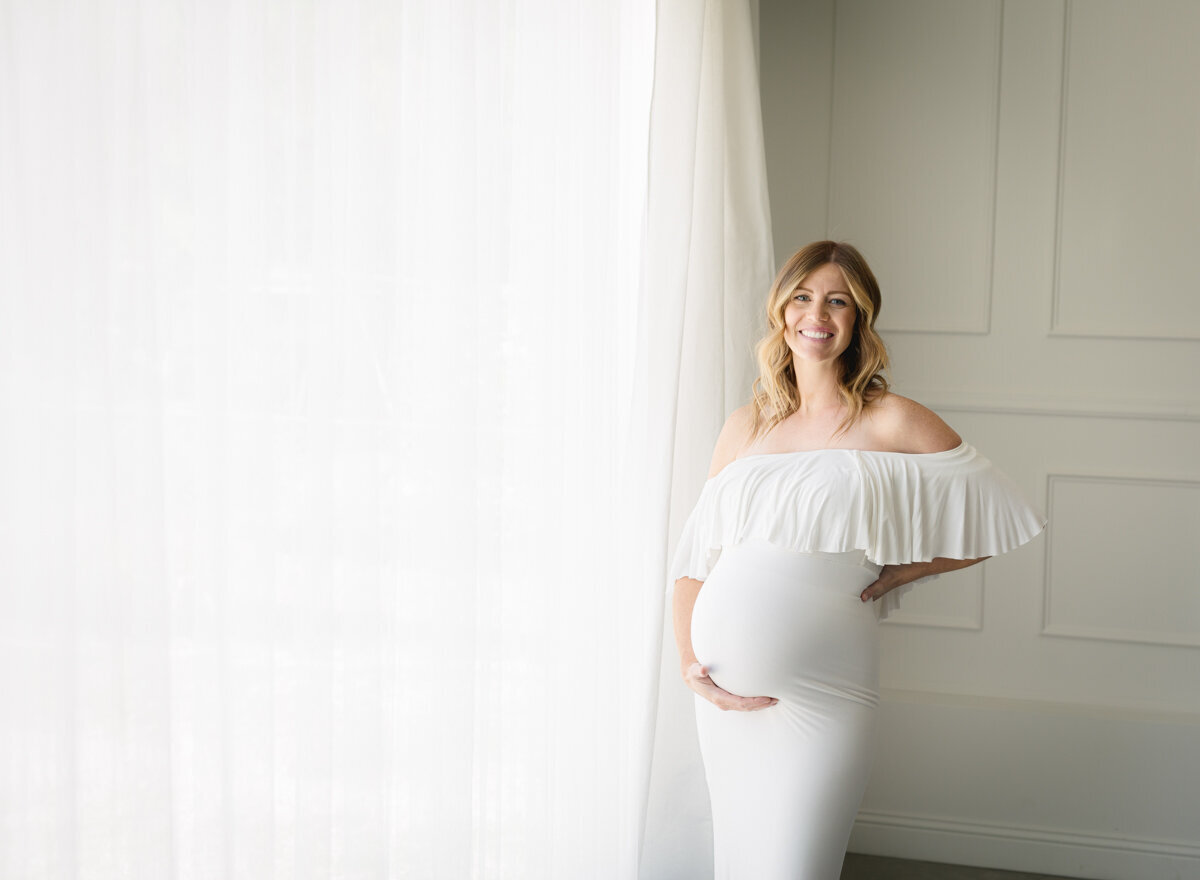 Gorgeous all white maternity studio session.
