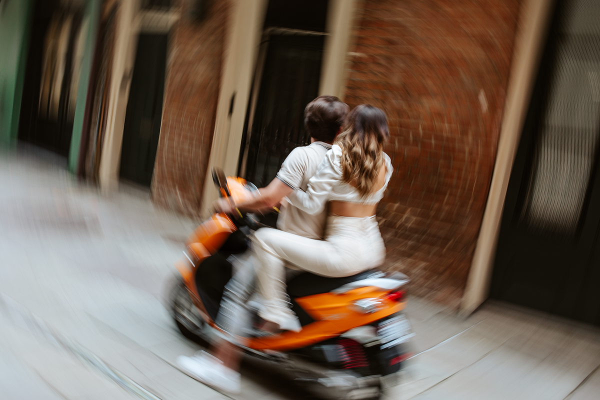 New Orleans French Quarter Vespa Couples Session | Carly Crawford Photography-18