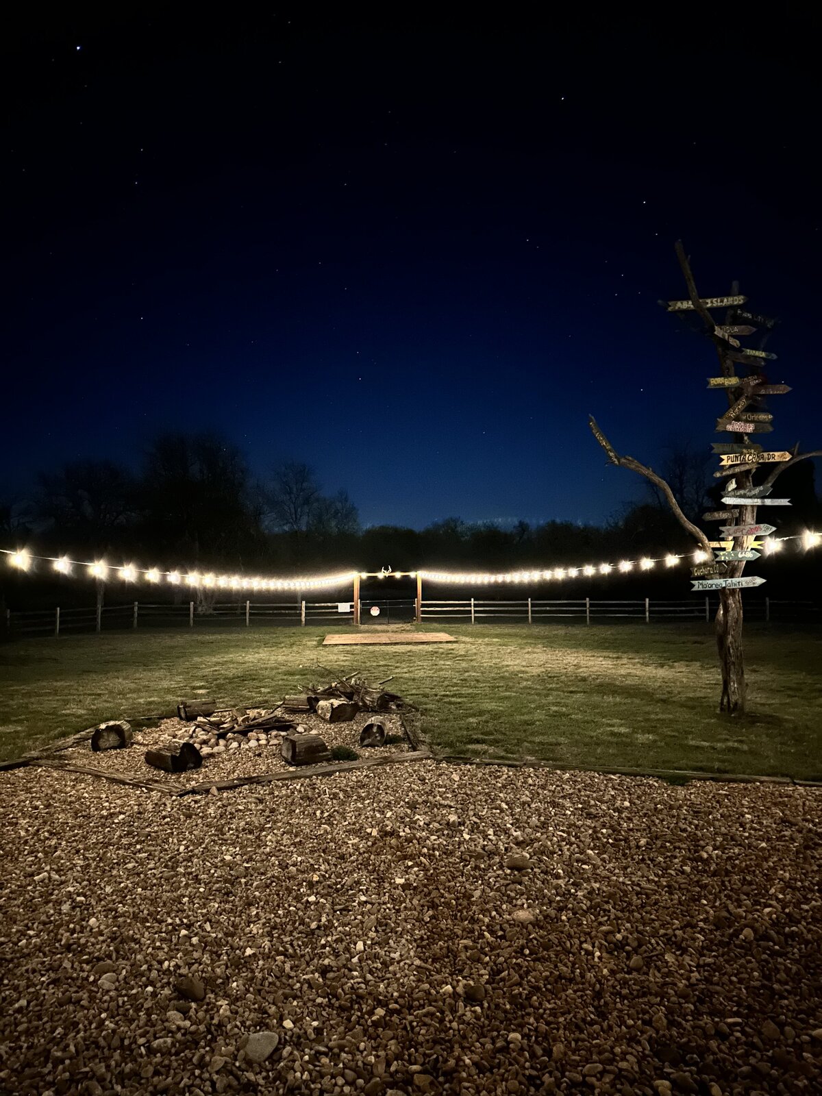 Back Of Lodge at night 