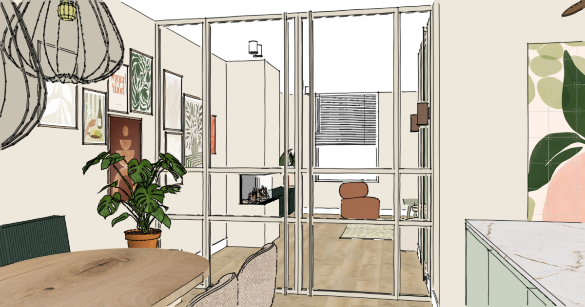 Interieurontwerp-beganegrond-Houten-stalendeuren