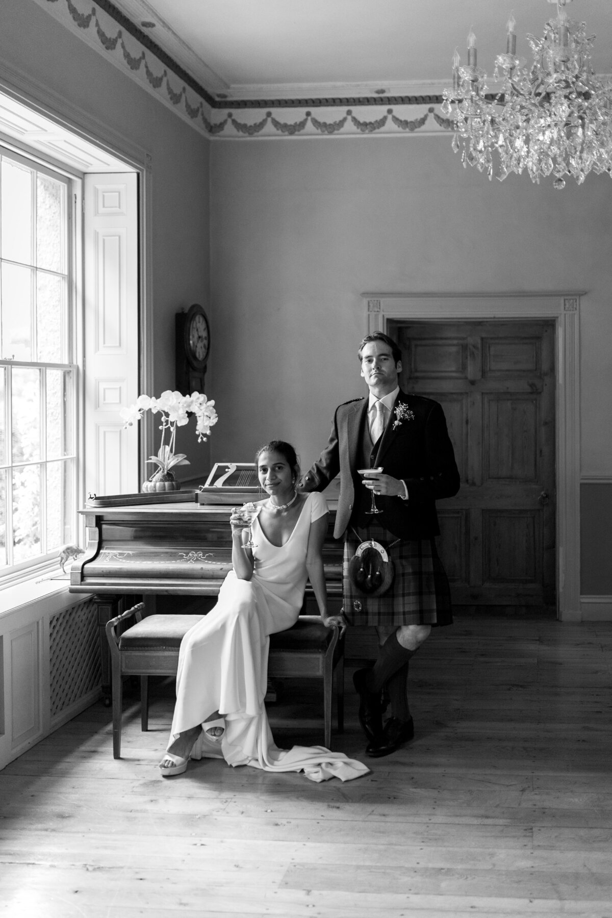 Editorial couple portrait at Pauntley Court, Cotswold wedding venue