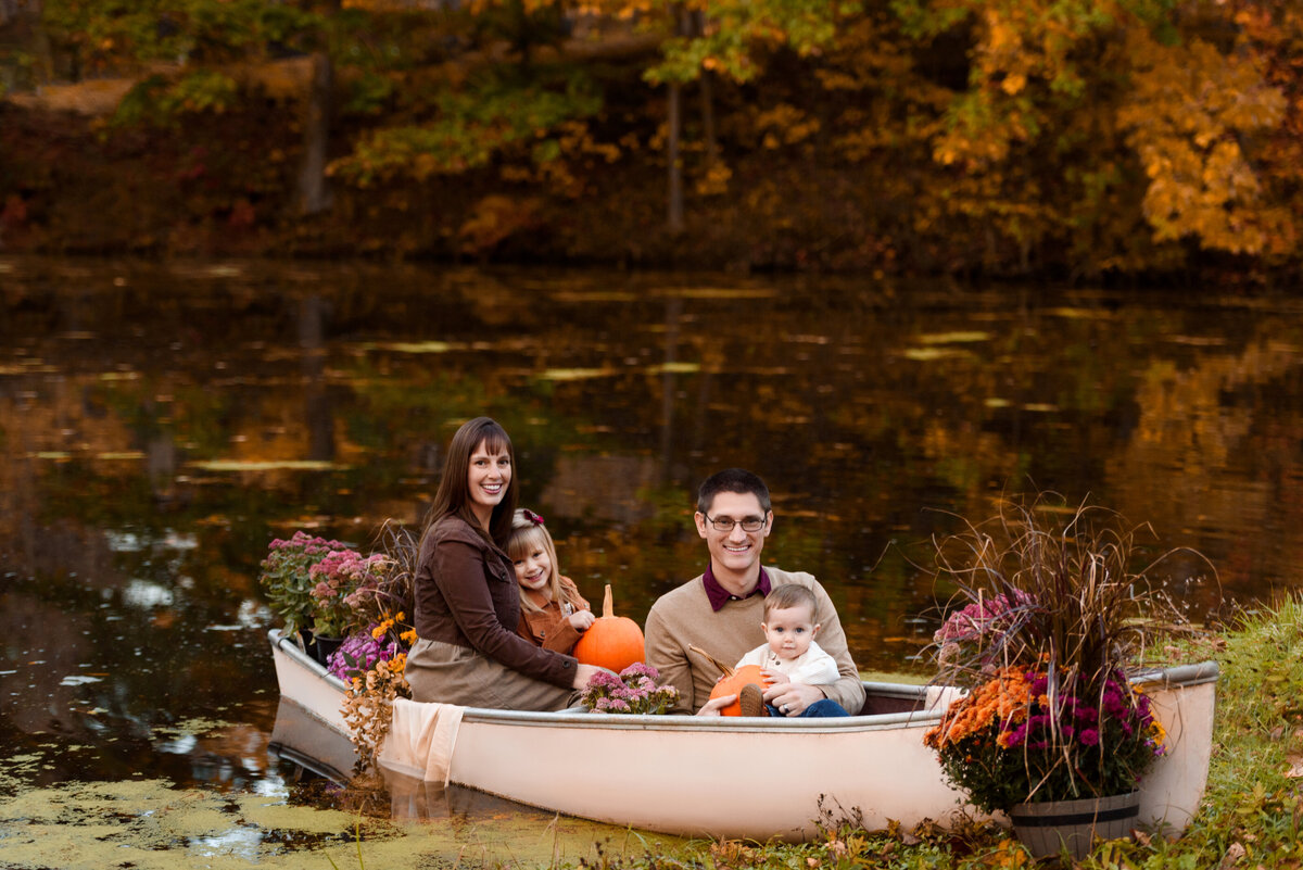 Fall canoe family photos