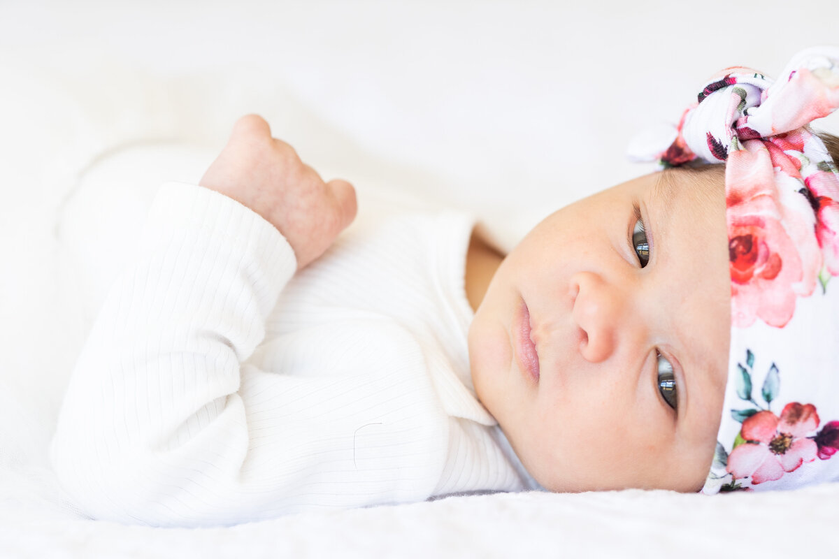 Newborn baby with headband