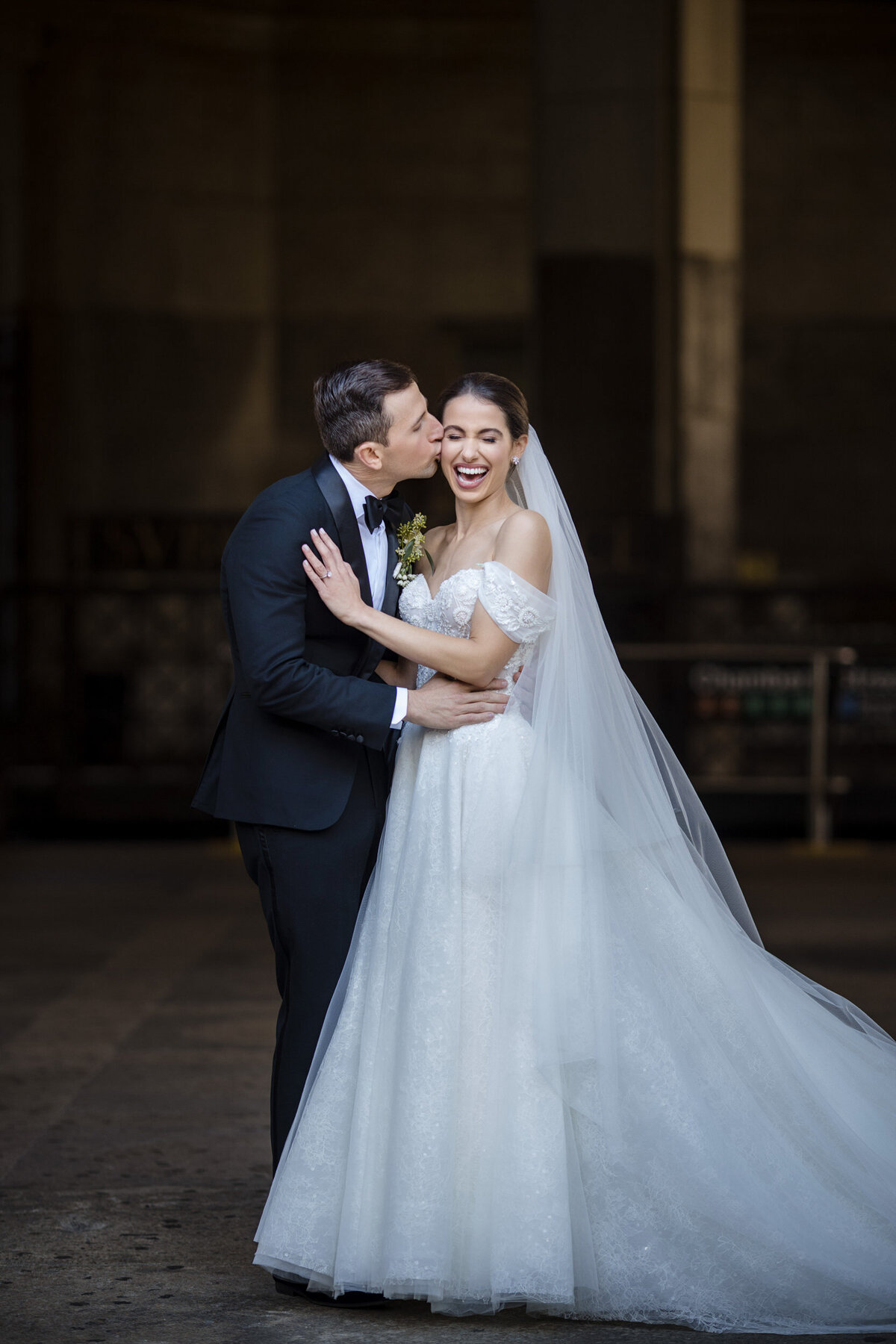 Posed portraits of a couple at a Beekman Hotel wedding