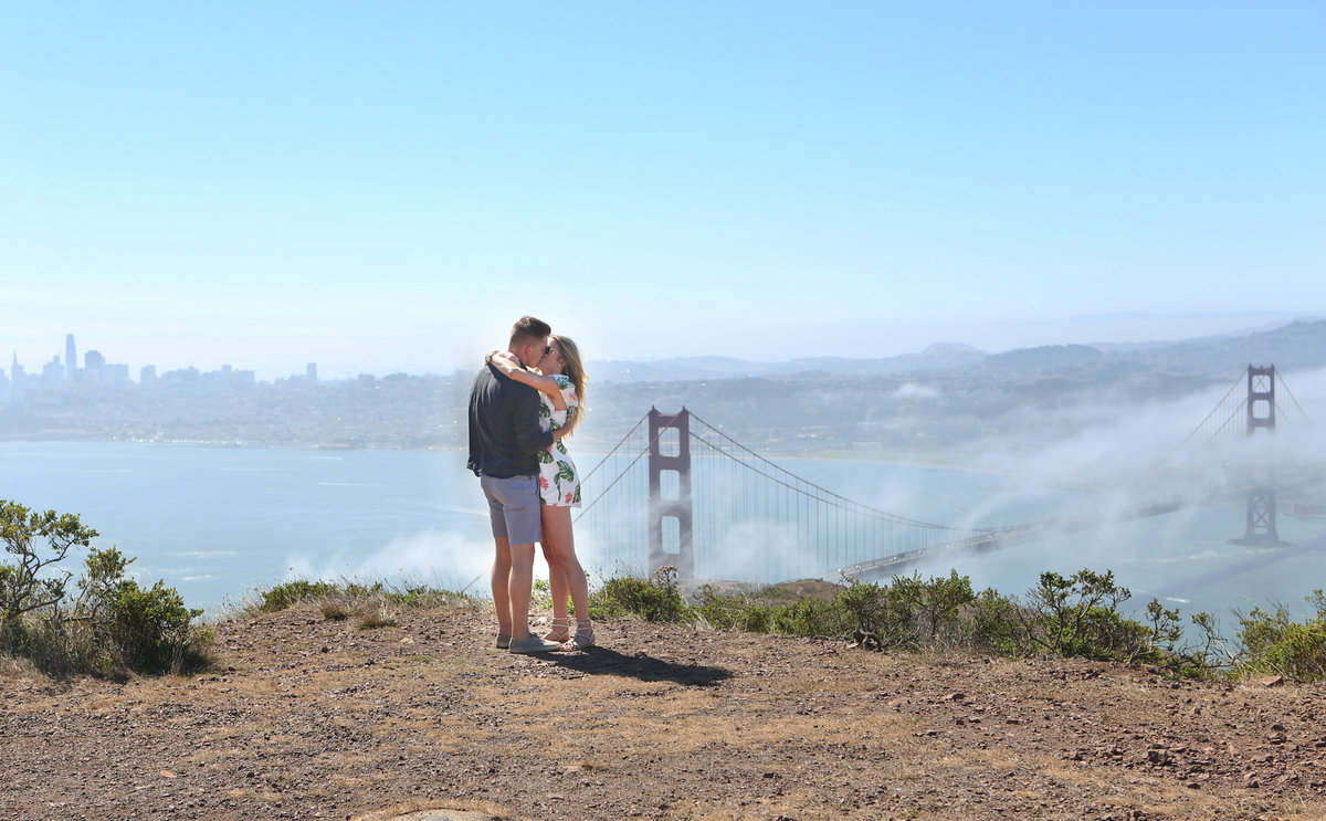 San Francisco Golden Gate Bridge Surprise Proposal Photography