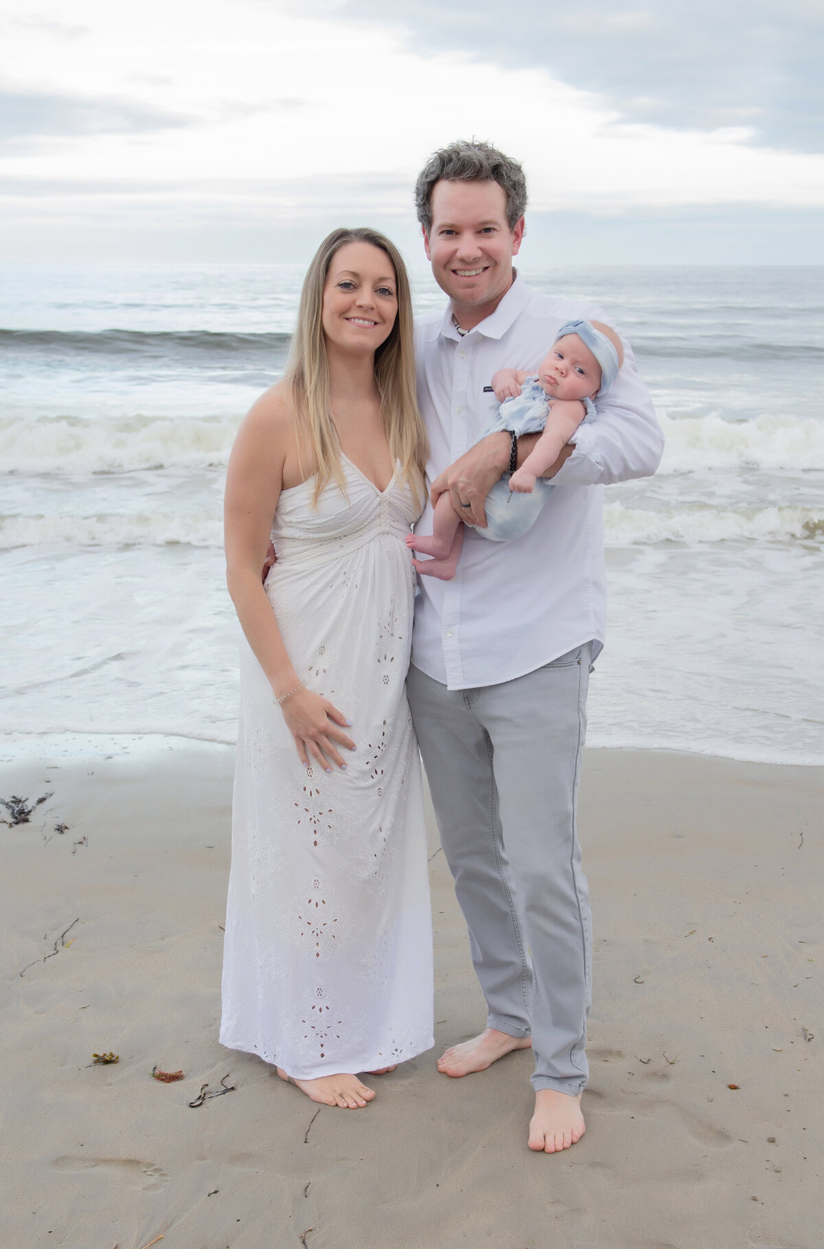 Family portrait on the beach on Drake's Island  Wells Maine