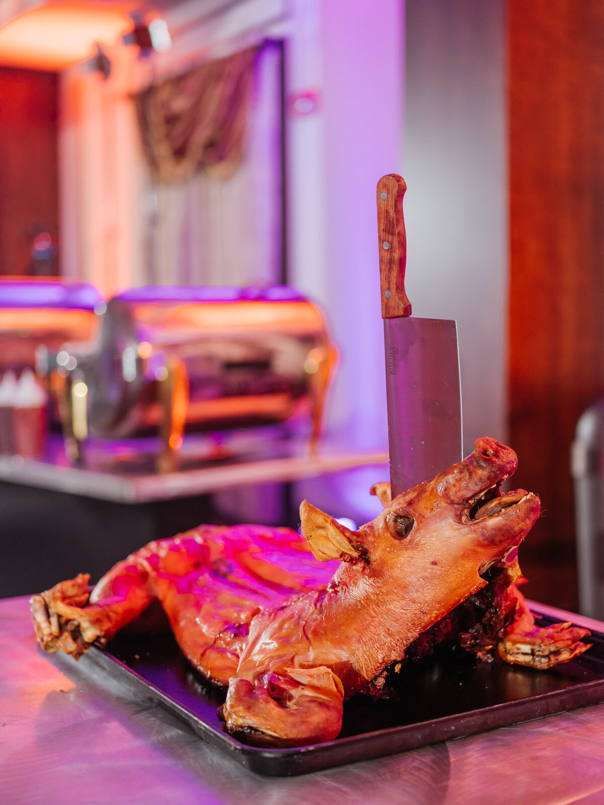 33 - St. Petersburg Halloween Wedding Reception Dinner Roasted Pig - Tampa Bay Wedding Planner