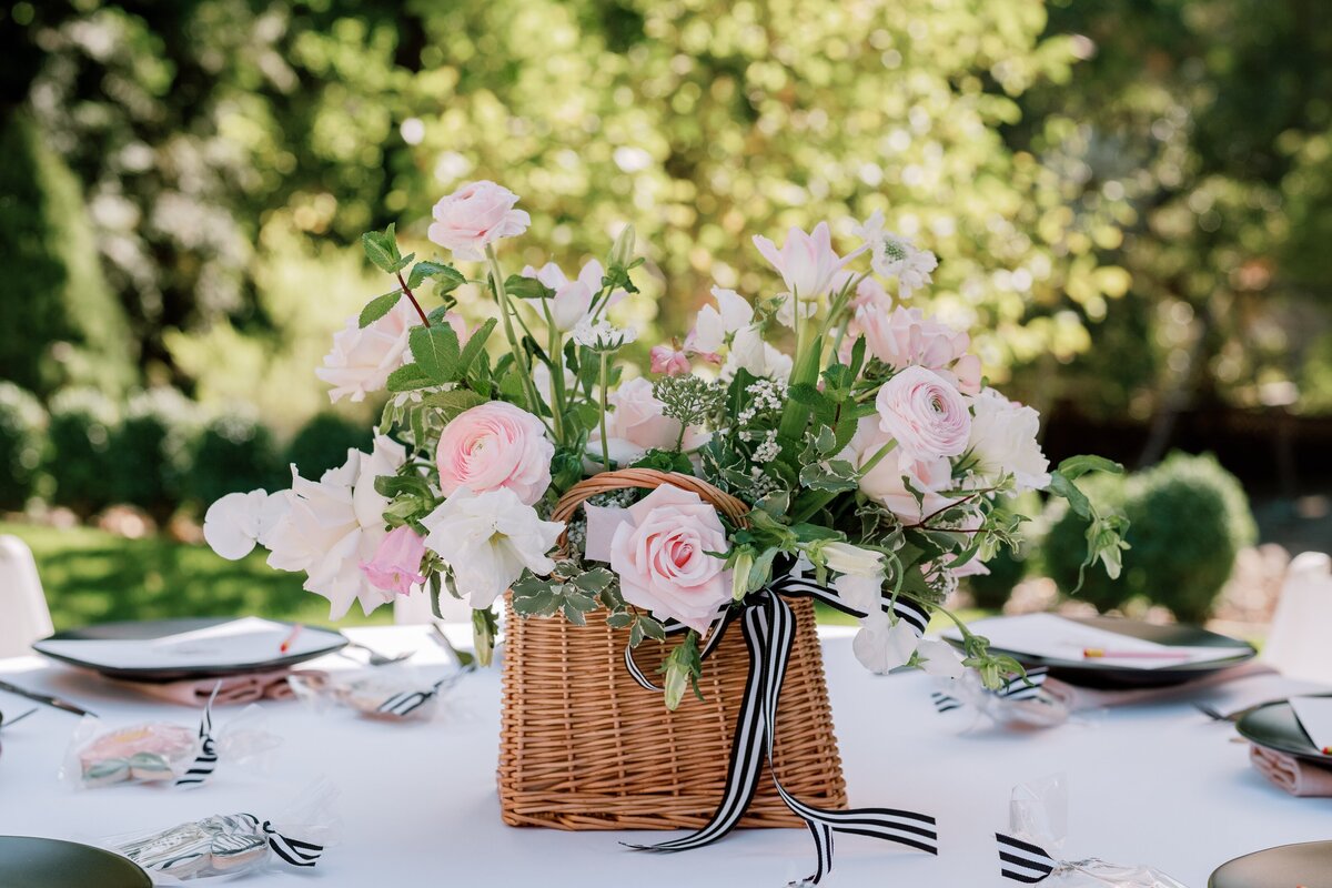 Small basket floral centerpiece