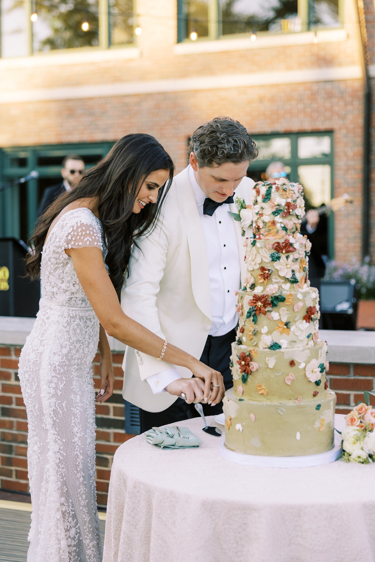 Cutting ECBG Wedding Cake