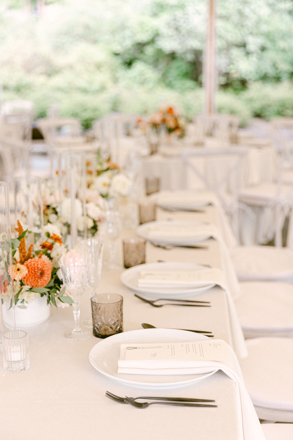 18-Cream Orange Gray Fall Wedding Table-Inns of Aurora Wedding-Verve Event Co.