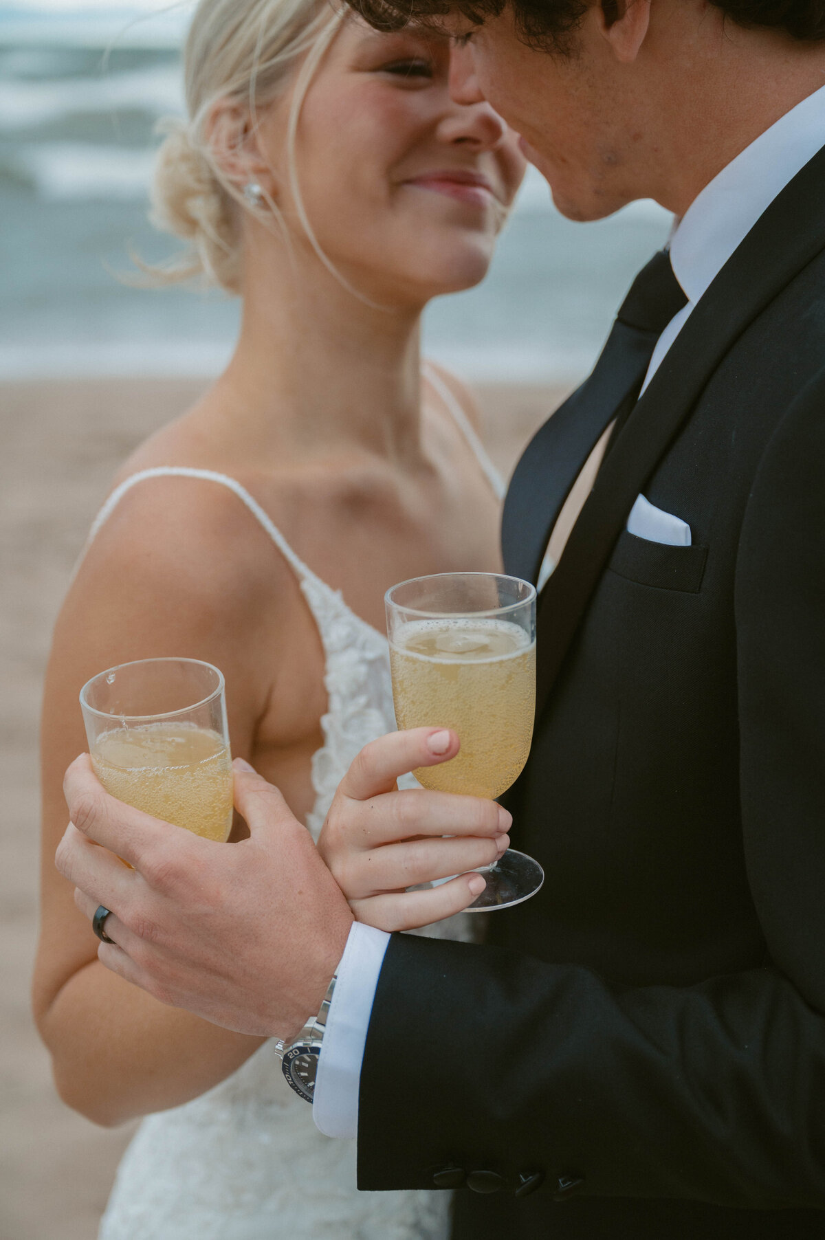 couple enjoy drink the champagne