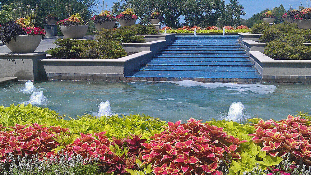 Commercial landscape company project in Kansas City: seasonal flowers showcase