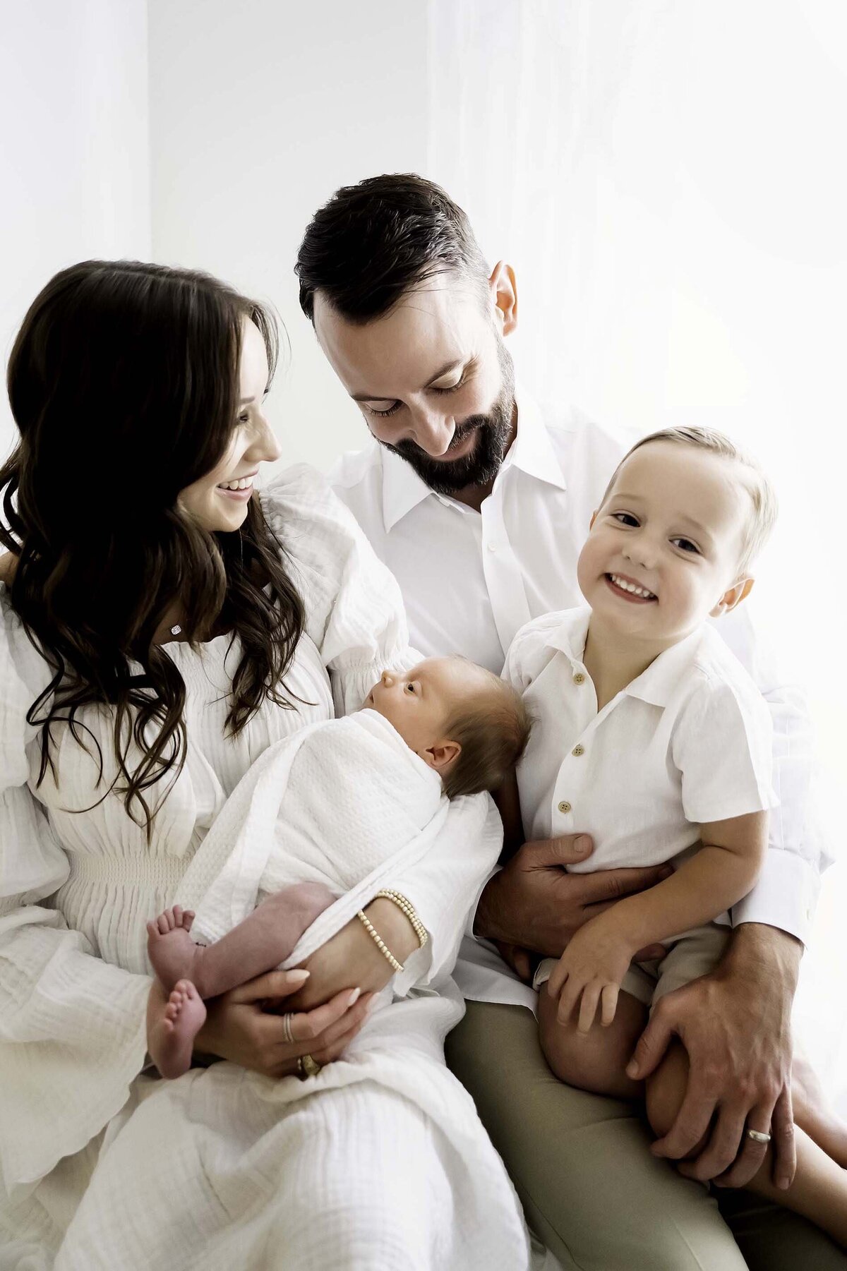 Newborn Studio Family Session with Big Brother