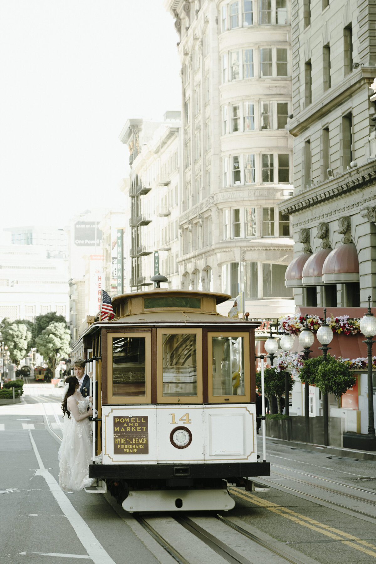 Bride and Groom in China Town in San Francisco, California