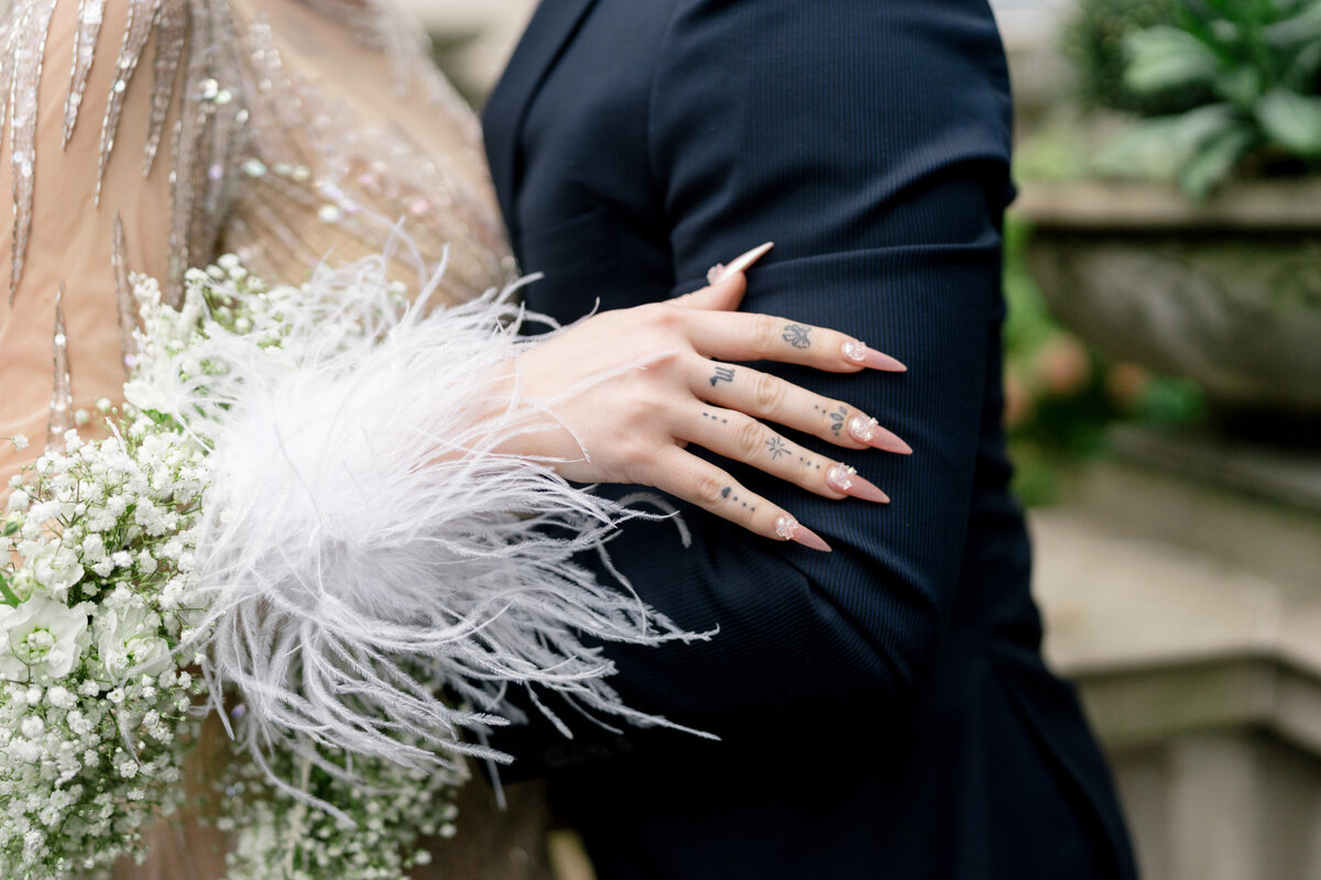 Berlez-Aspen-Avenue-Chicago-Wedding-Photographer-Glam-Atelier-Clair-De-Lune-Vintage-Bob-Mackie-Sheer-Beaded-Gown-Luxury-Engagement-Art-Institute-of-Chicago-South-Garden-7