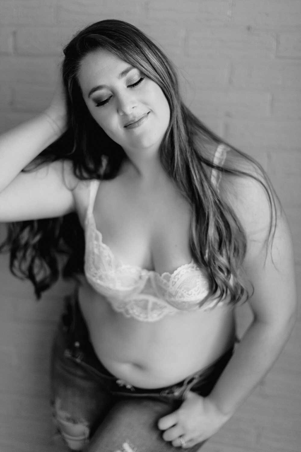 this bride wanted to surprise her future husband with some boudoir portraits