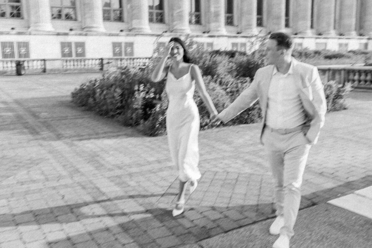 Sunset Engagement Photo at Chicago's Museum Campus