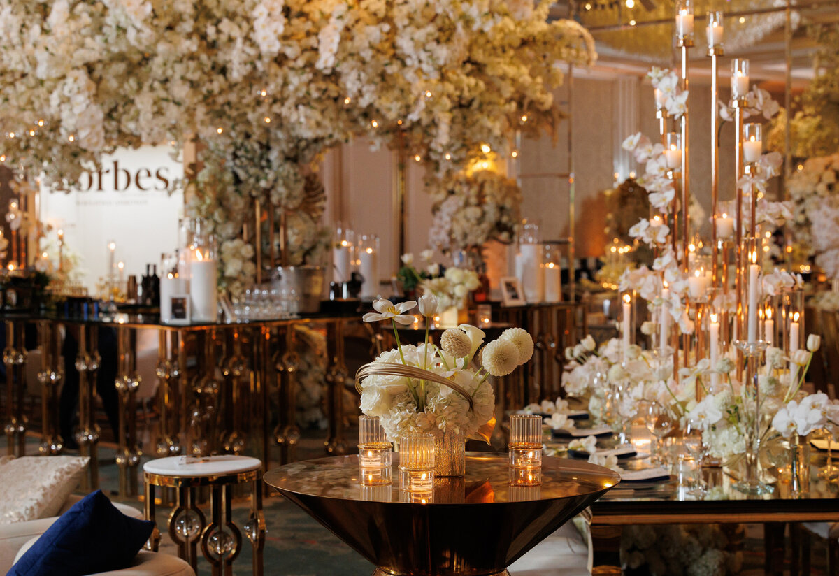 Room full of white flowers made by Butterfly florals