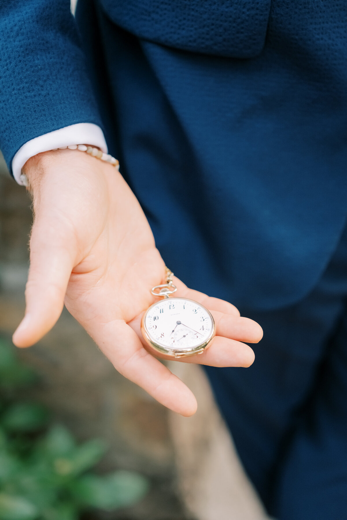 Groom's pocket watch at Appleford Estate in Villanova, Pennsylvania