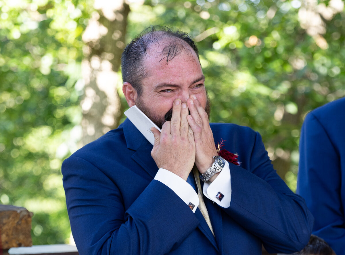 Crying Groom First Look