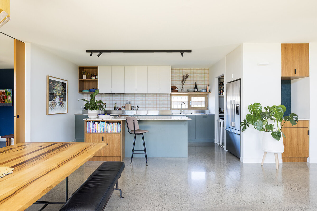 Sustainable house kitchn image concrete floor house design