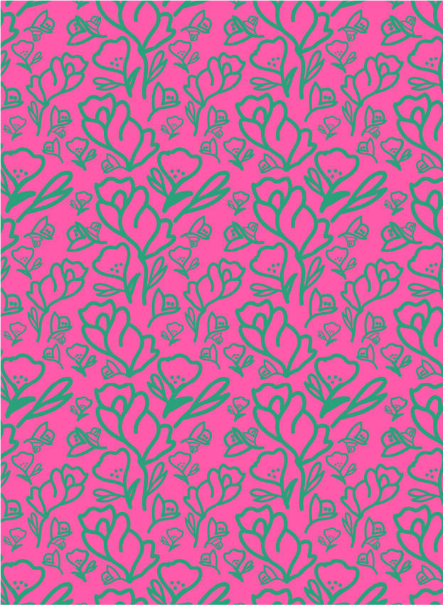 pink turquiose floral small