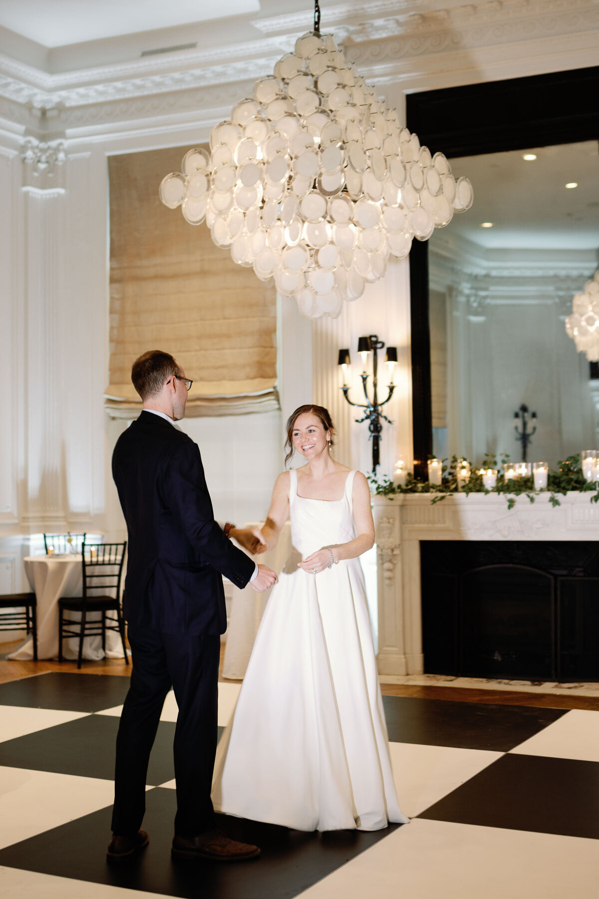 bride and groom at Washington DC wedding at patterson mansion