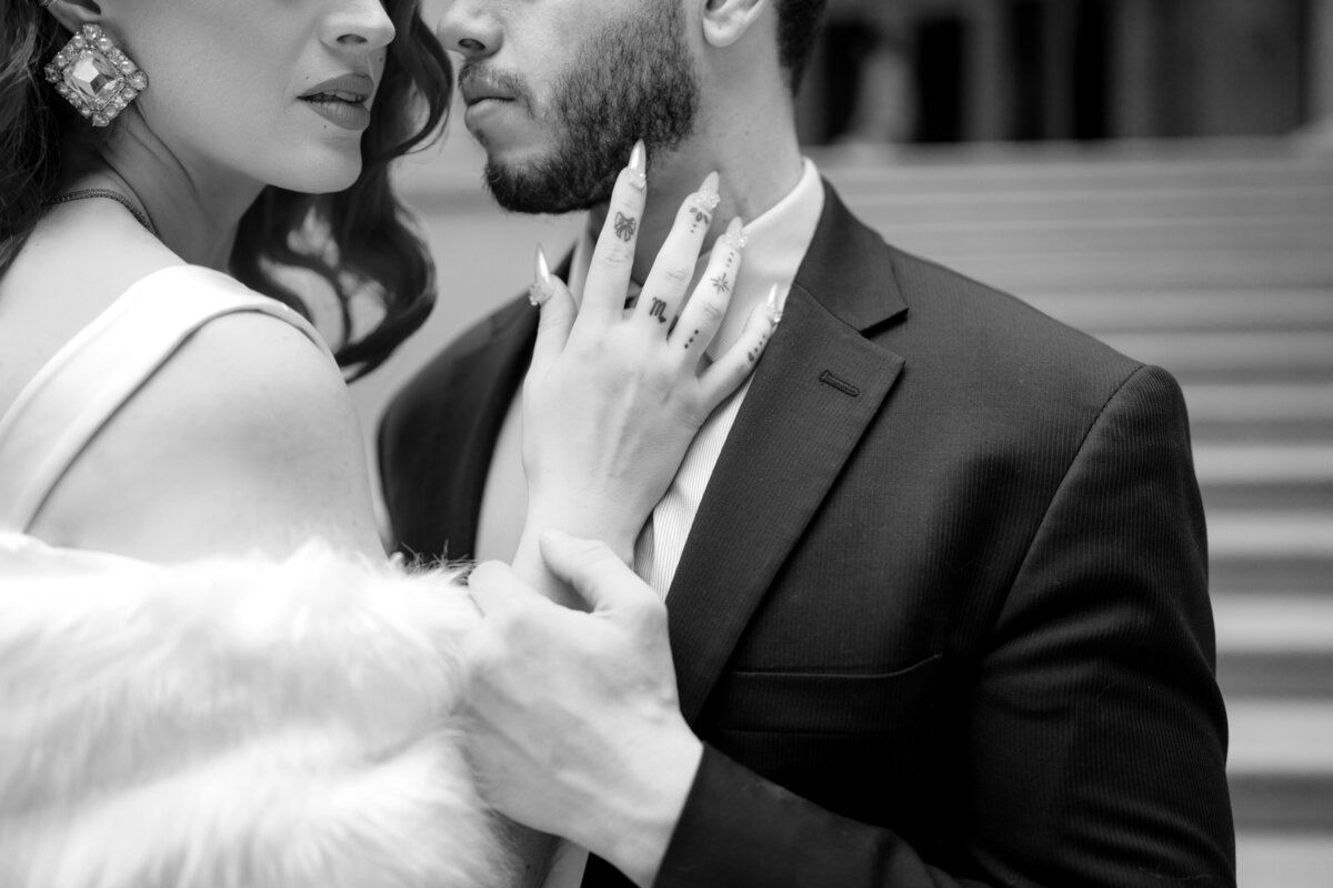 Berlez-Aspen-Avenue-Chicago-Wedding-Photographer-Glam-Atelier-Clair-De-Lune-Vintage-Bob-Mackie-Sheer-Beaded-Gown-Luxury-Engagement-Art-Institute-of-Chicago-South-Garden-72