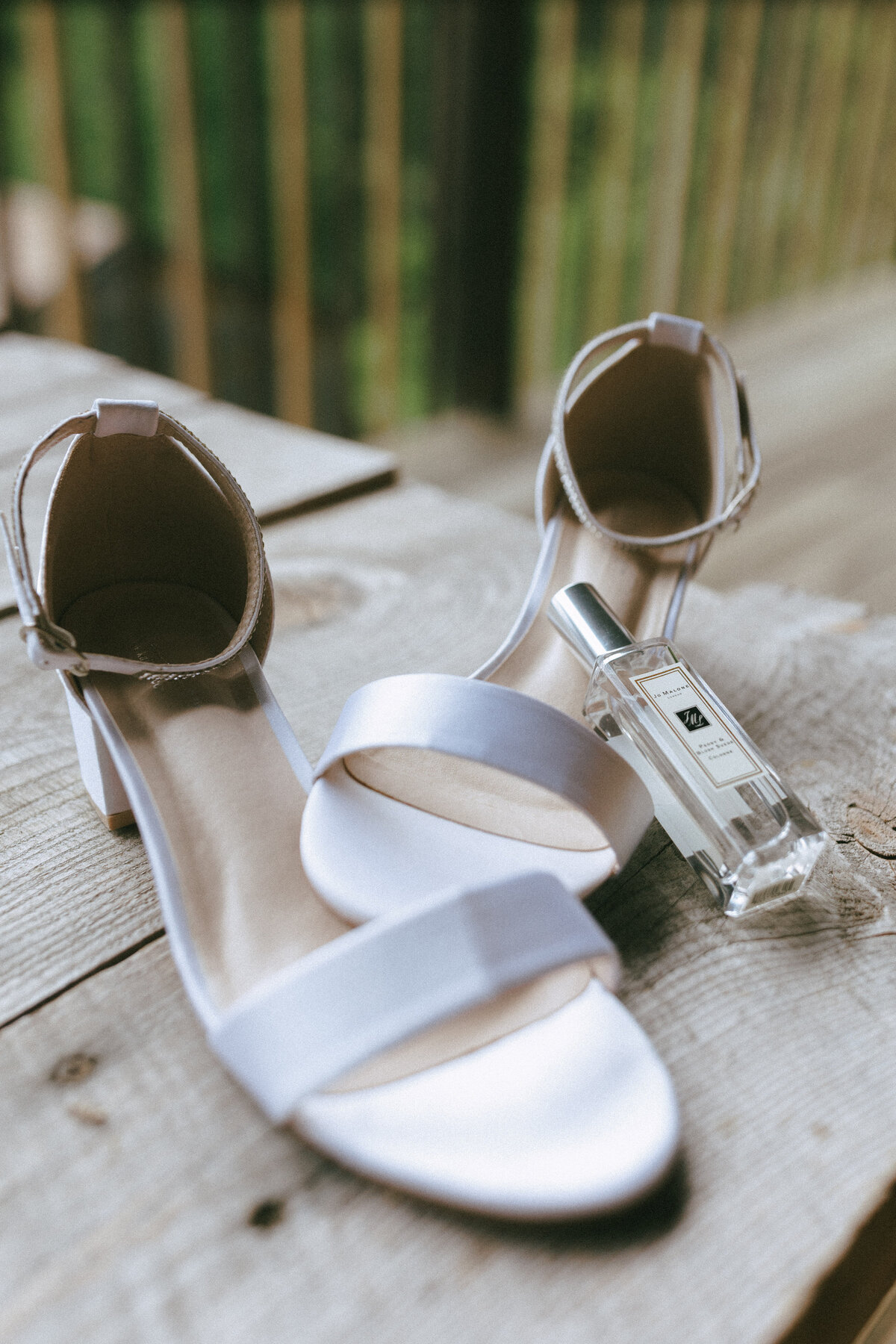 wedding shoes and perfume