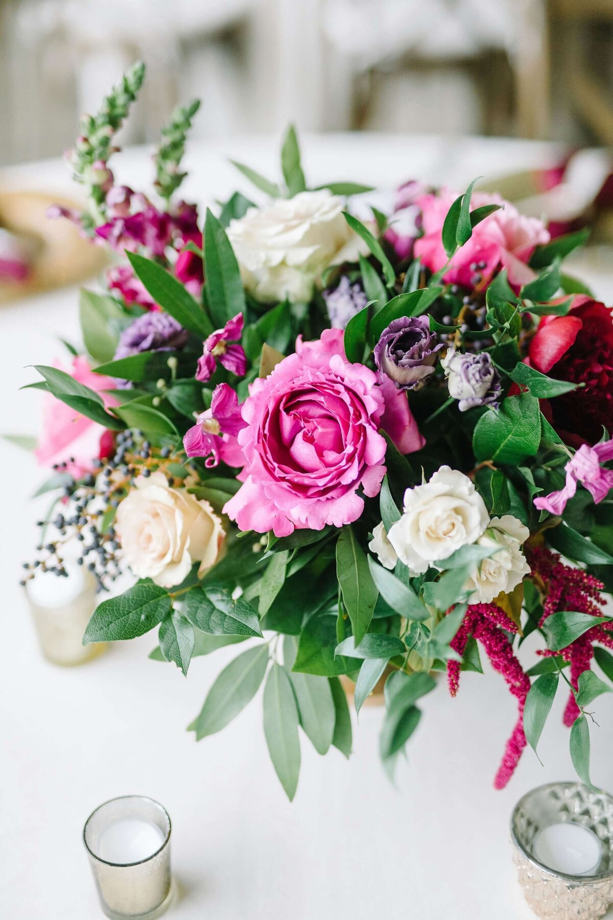 purple centrepiece