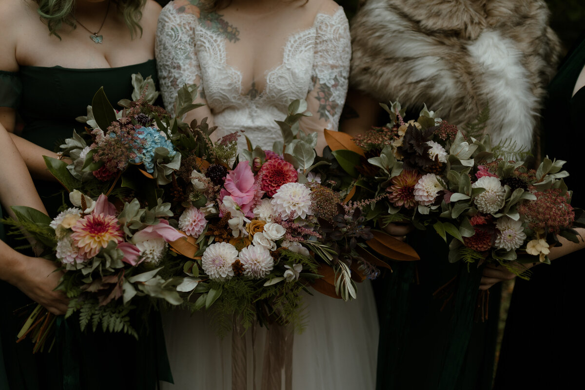 Bride and bridesmaid bouquets