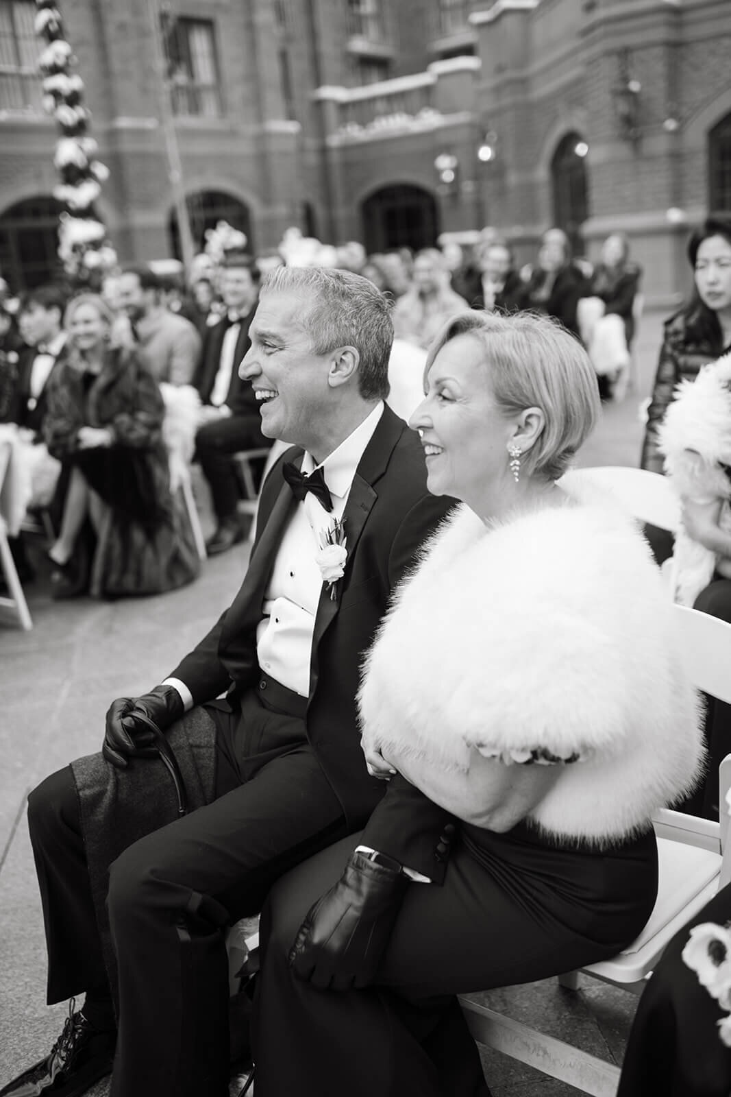Guests at the St. Regis Aspen Wedding watching the Bride and Groom during the ceremony.