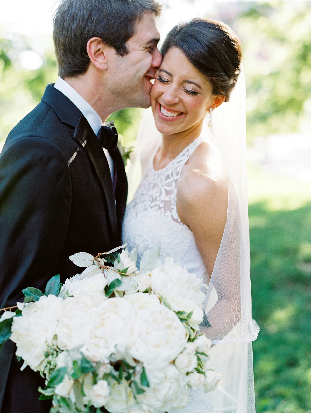 Washington DC Summer Wedding Bride and Groom Laughing © Bonnie Sen Photography