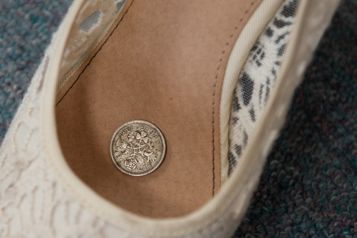 pic of shoe with coin in it