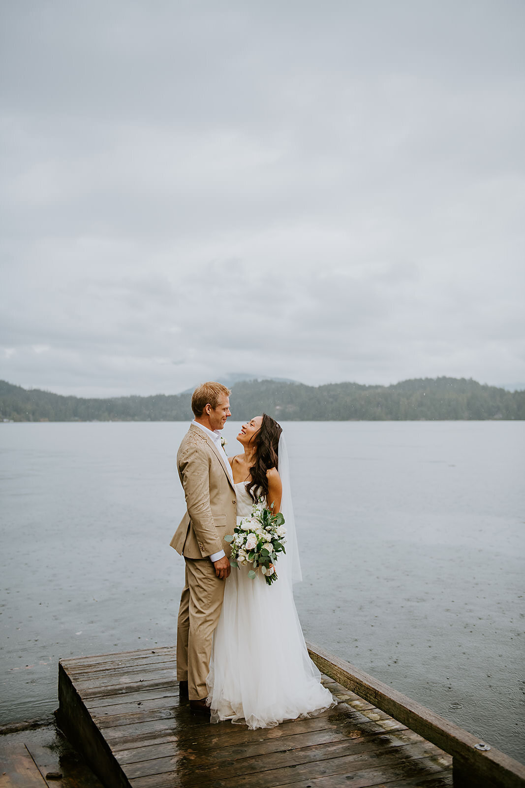 Couple during their elopement on the Sunshine Coast B.C
