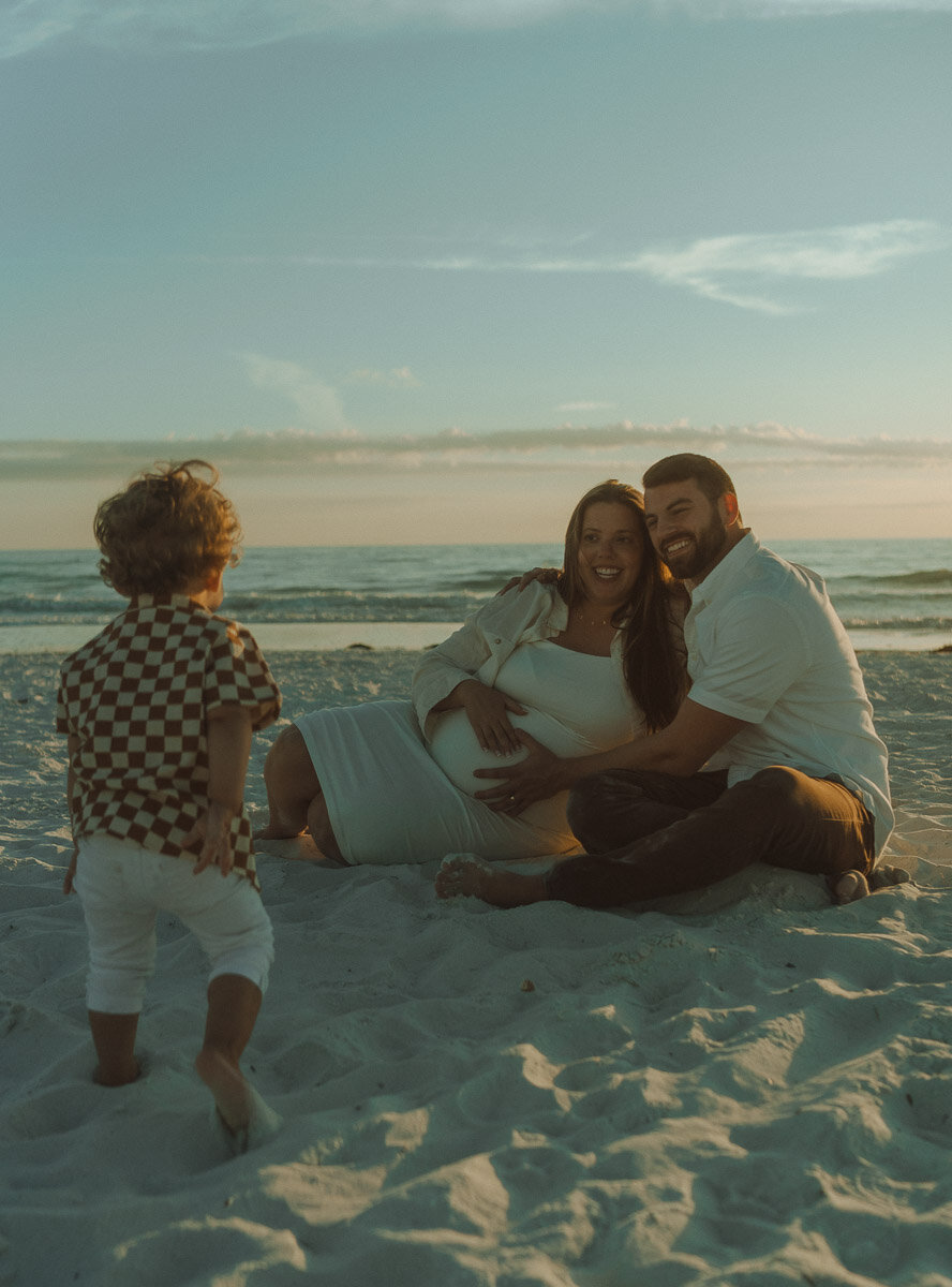 family photos on beach