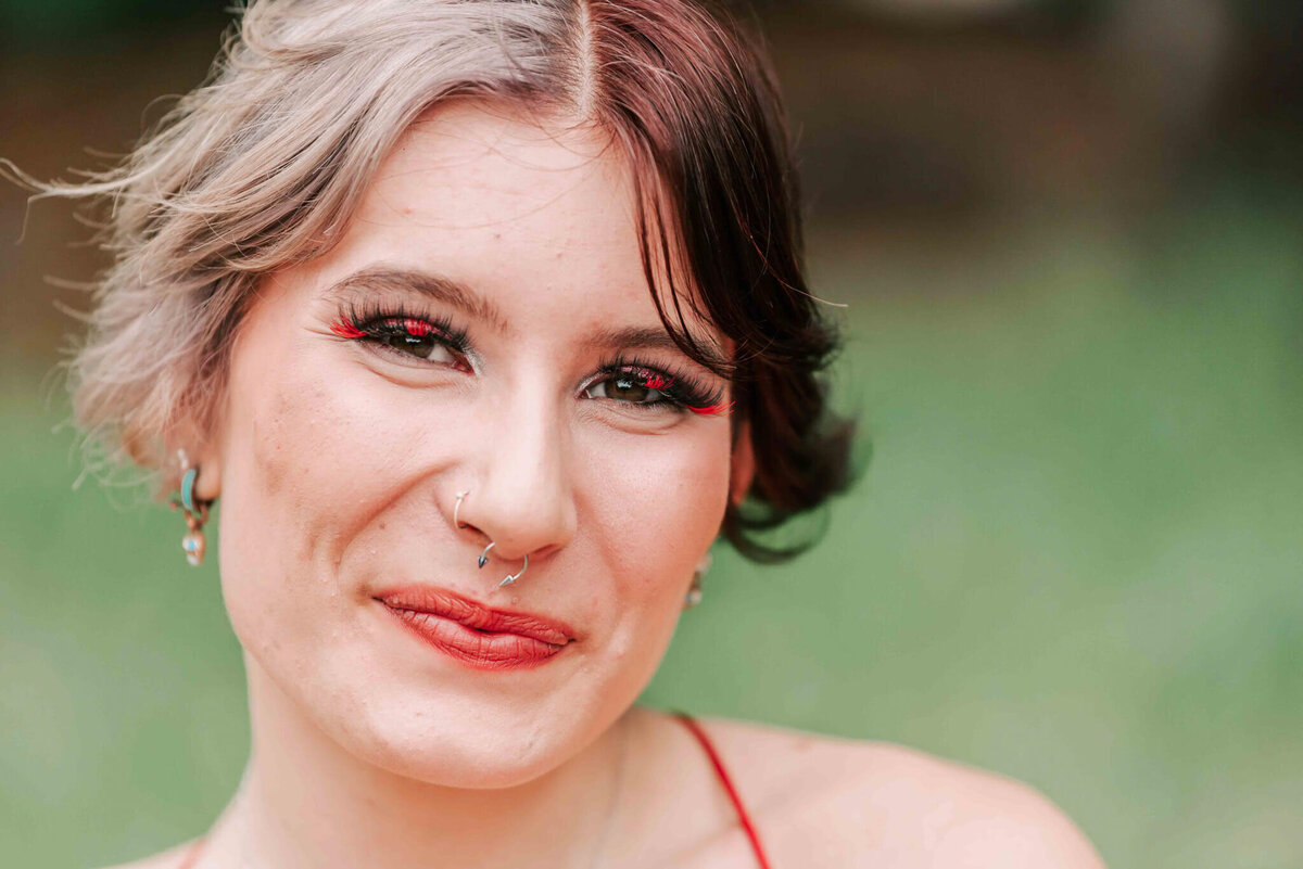 Close up of a short haired beauty. 