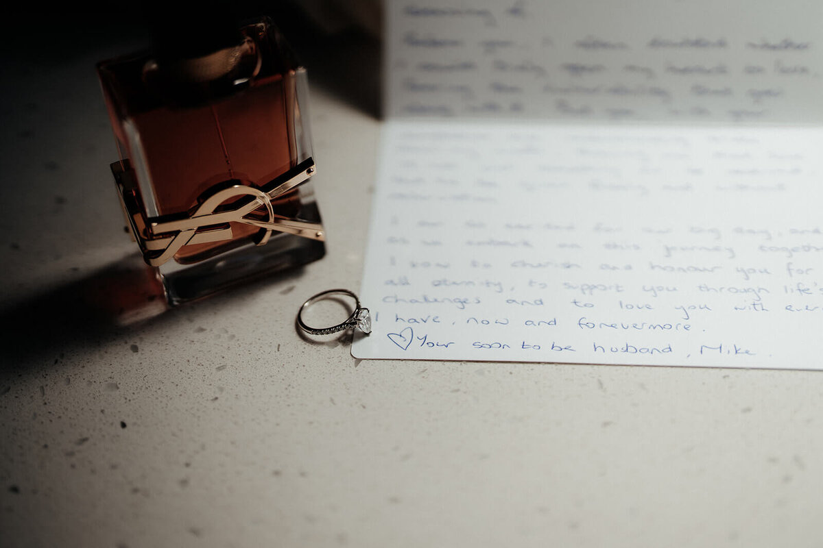 Bridals Ring on a letter
