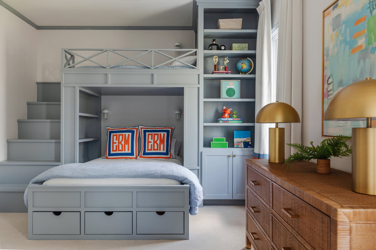 oyster creek studios memorial new build blue kids room built ins
