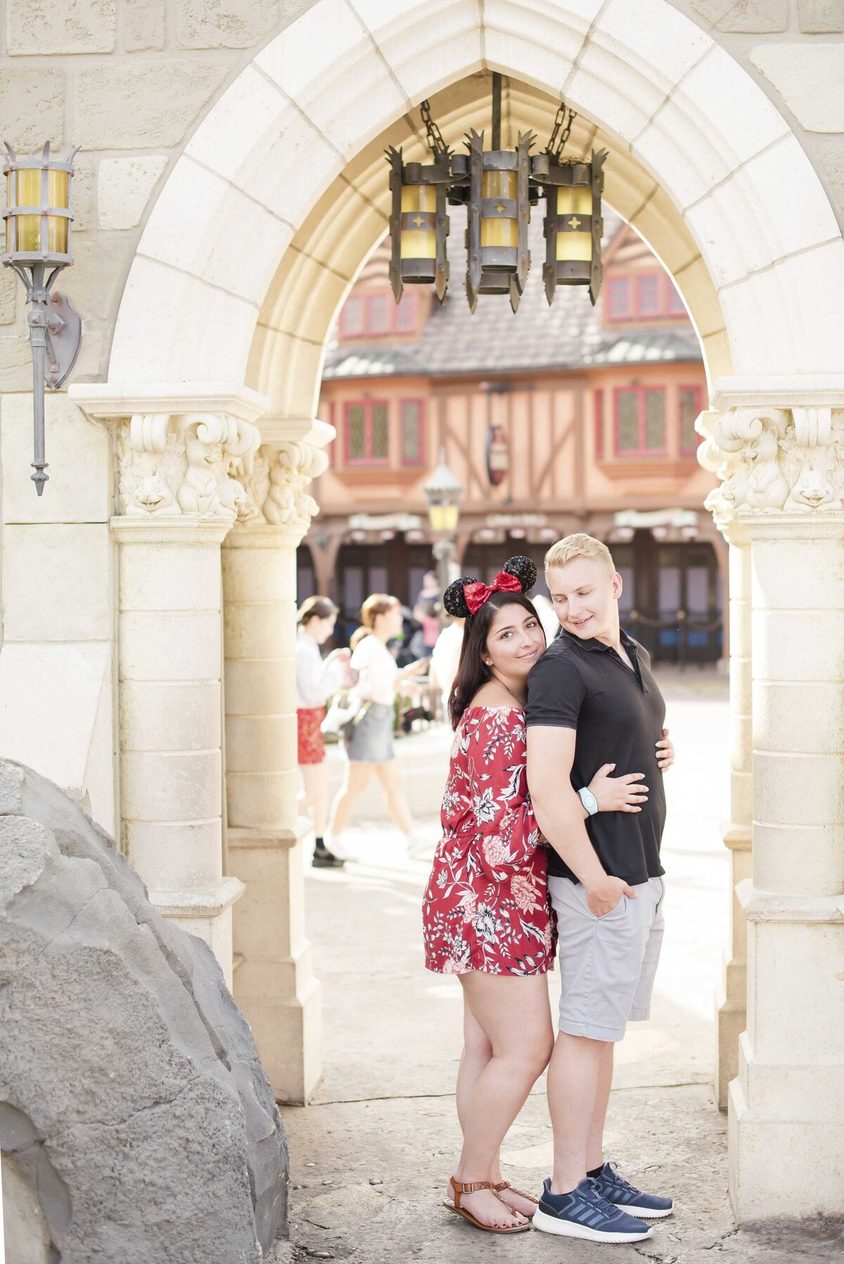 Surprise proposal at Disney World photographed by Schwalbs Photography