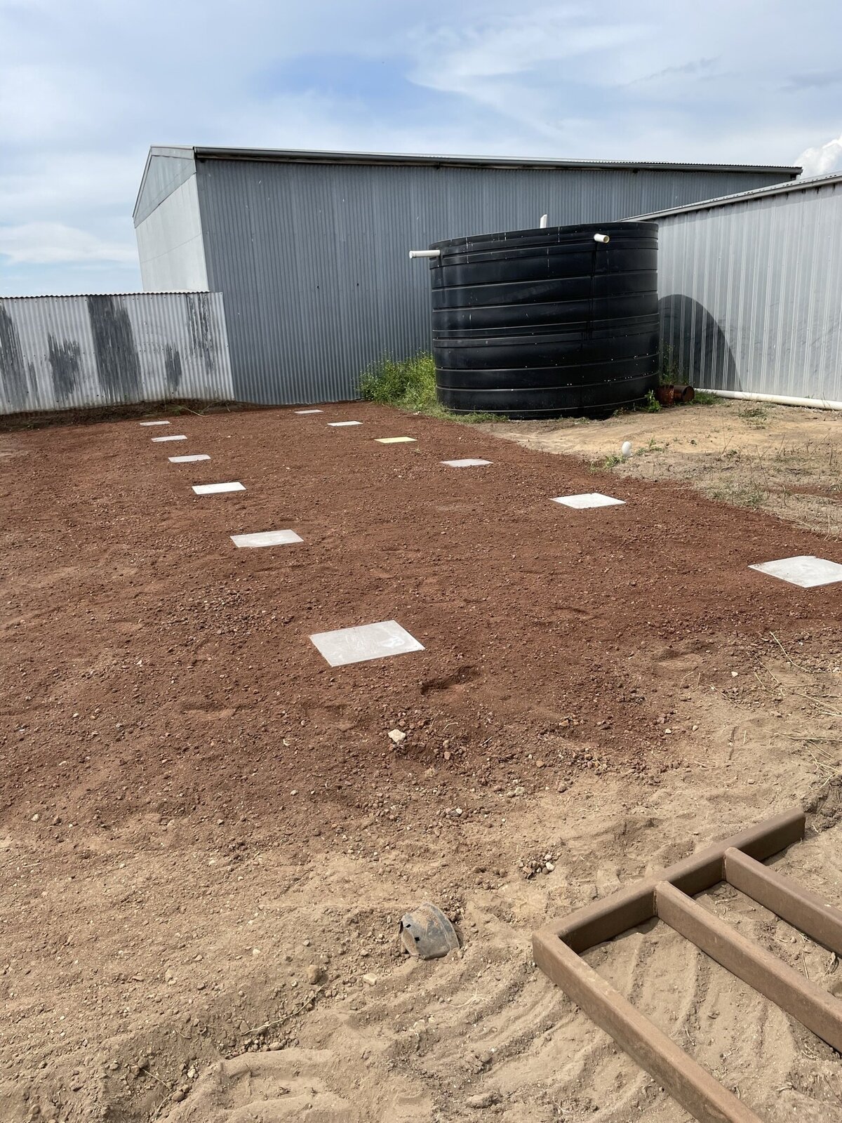 hardstand for portable building and pipework
