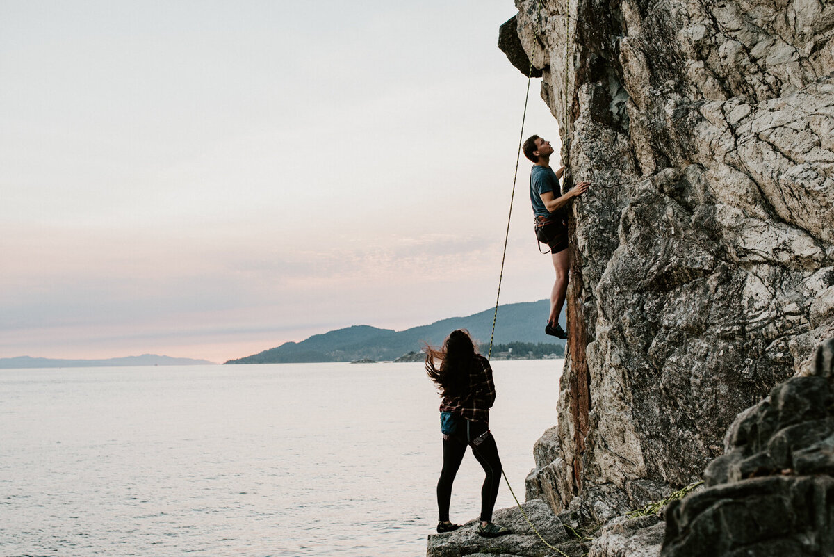 Vancouver Adventure rock climbing engagement photography