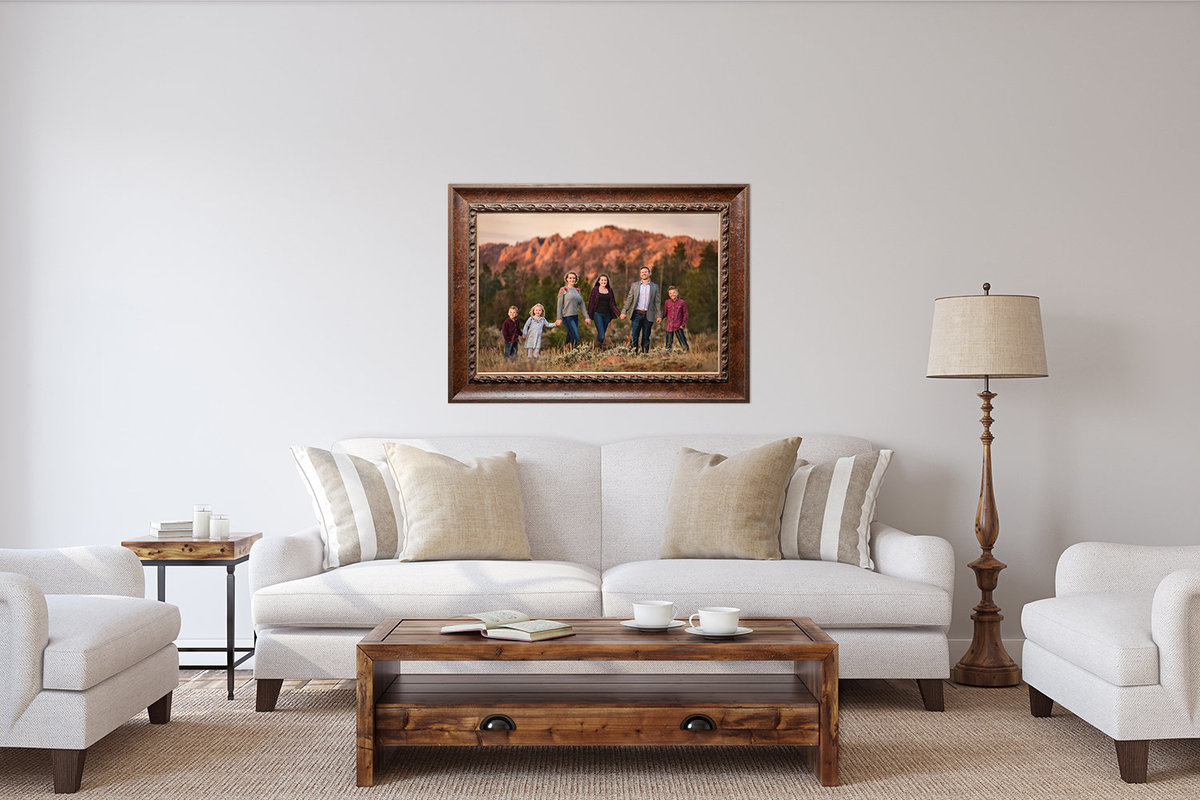 Photo of a home in Laramie with their family portrait.
