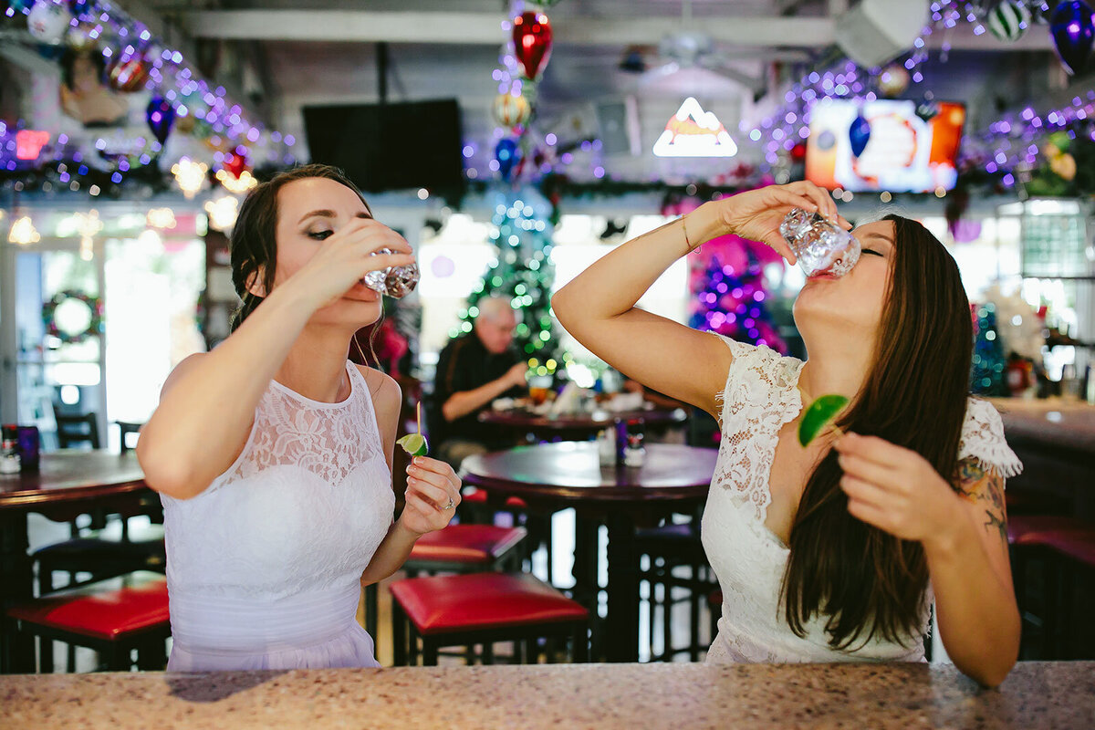 Brides-Taking-Tequila-Shots-Fort-Lauderdale-Elopement