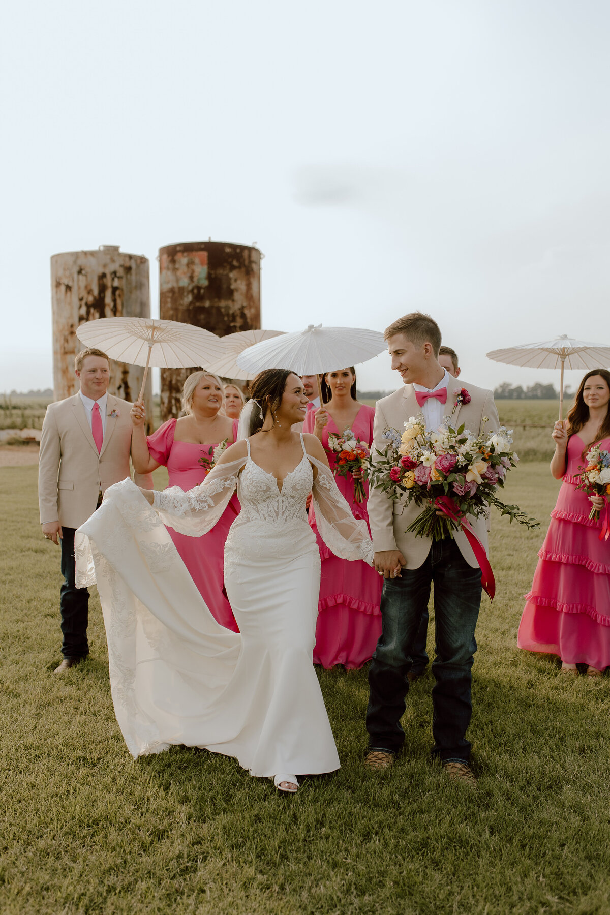 Navasota wedding at The Gin at Hidalgo Falls with golden hour portraits.