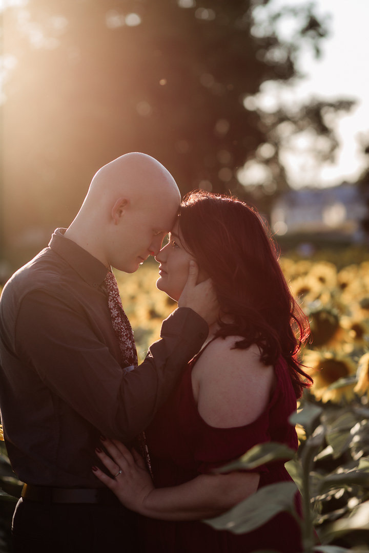Engagement session in the sunflower field0018